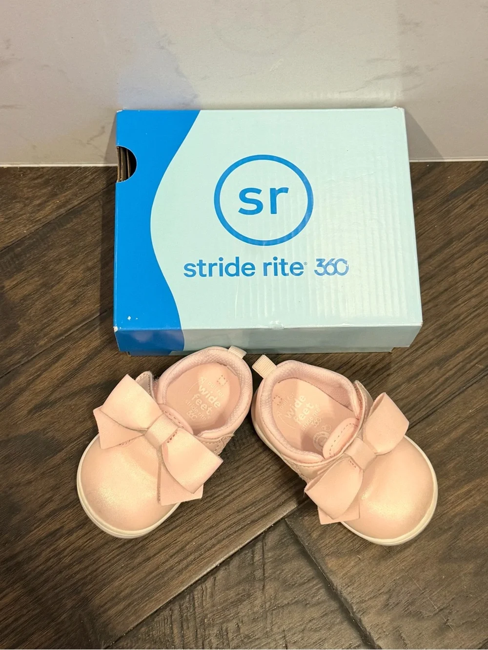 Stride rite 360 Kamila Mary Jane pink shimmer bow shoes TGO20710 baby girls